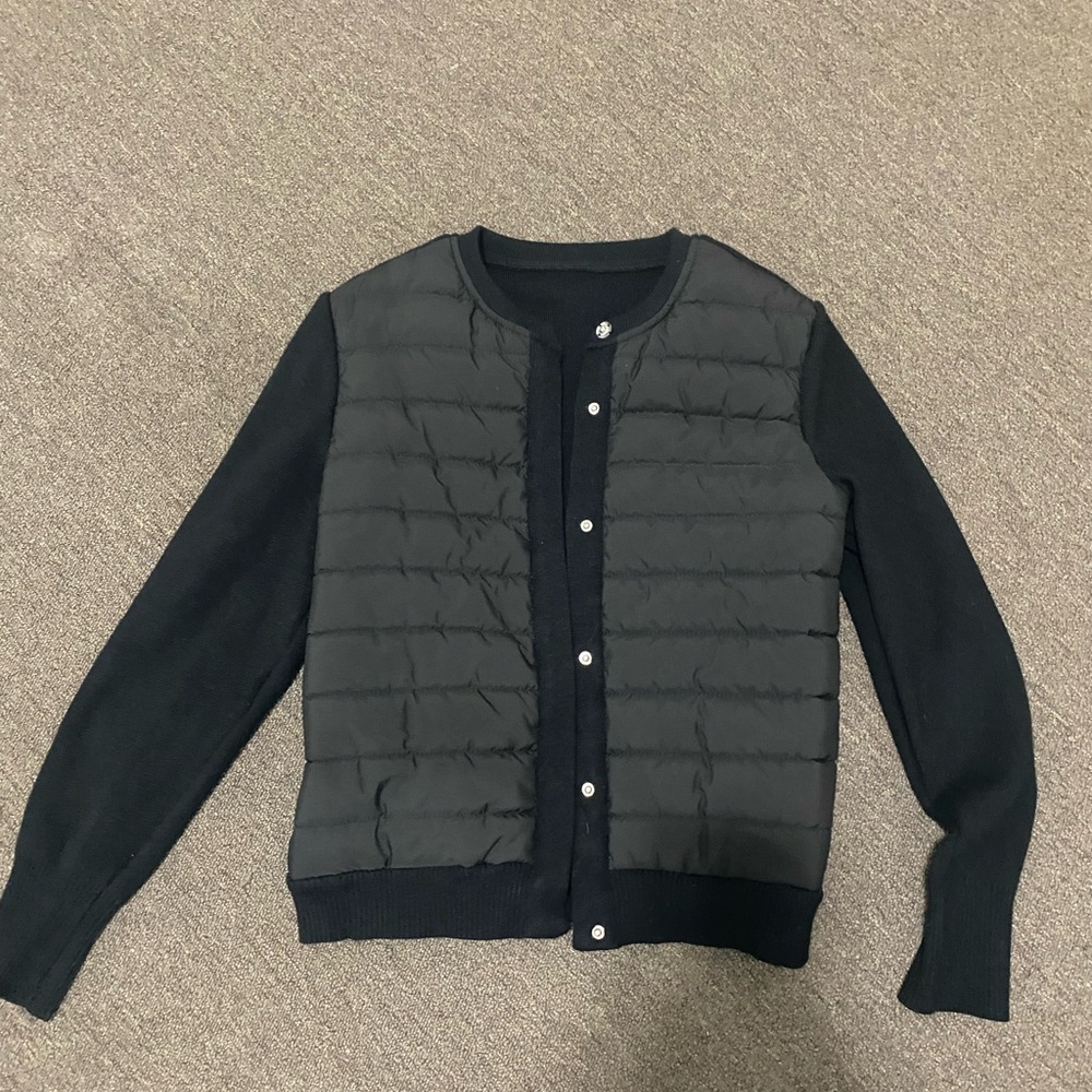 Black Quilted Cardigan